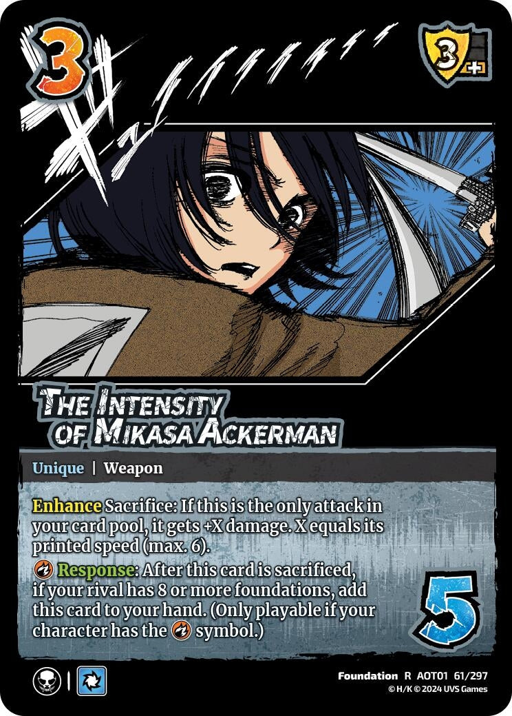 Image for The Intensity of Mikasa Ackerman (61/297) (AOT1) - UniVersus