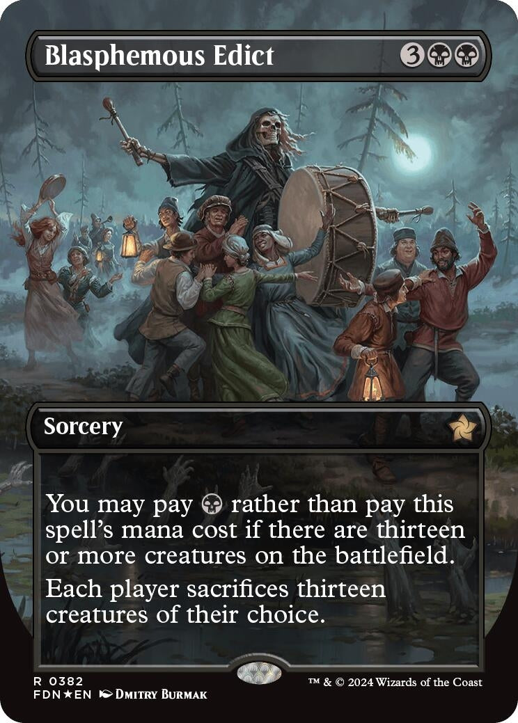 Image for Blasphemous Edict (Borderless) (Mana Foil)