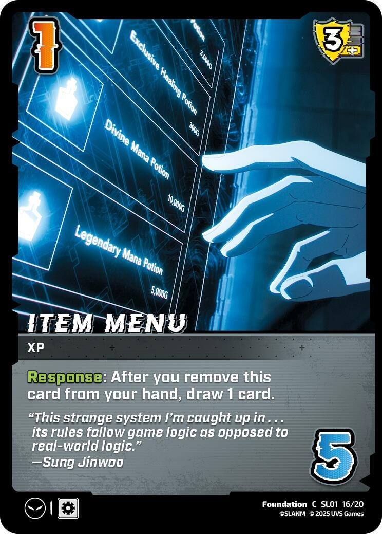 Image for Item Menu (SL01 16/20) (SLO)
