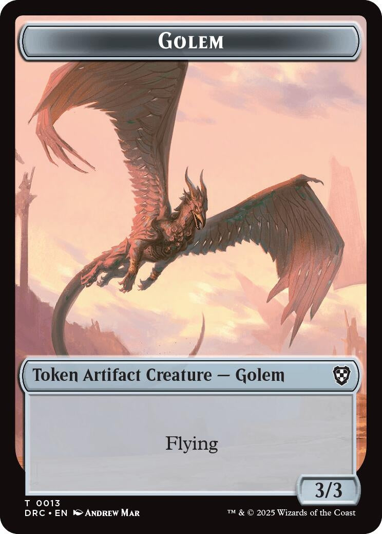 Image for Golem (0013) // Nalaar Aetherjet Double-Sided Token (13 // 16) (DRC)