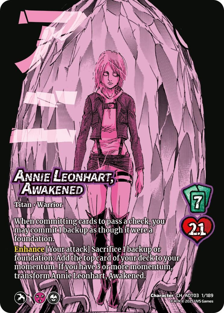 Image for Annie Leonhart, Awakened // Female Titan (1/189) (AOT03) - UniVersus