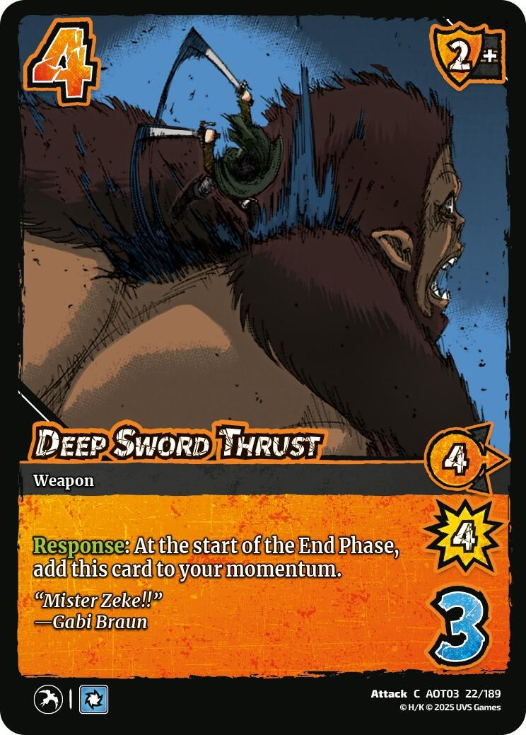Image for Deep Sword Thrust (22/189) (AOT03) - UniVersus