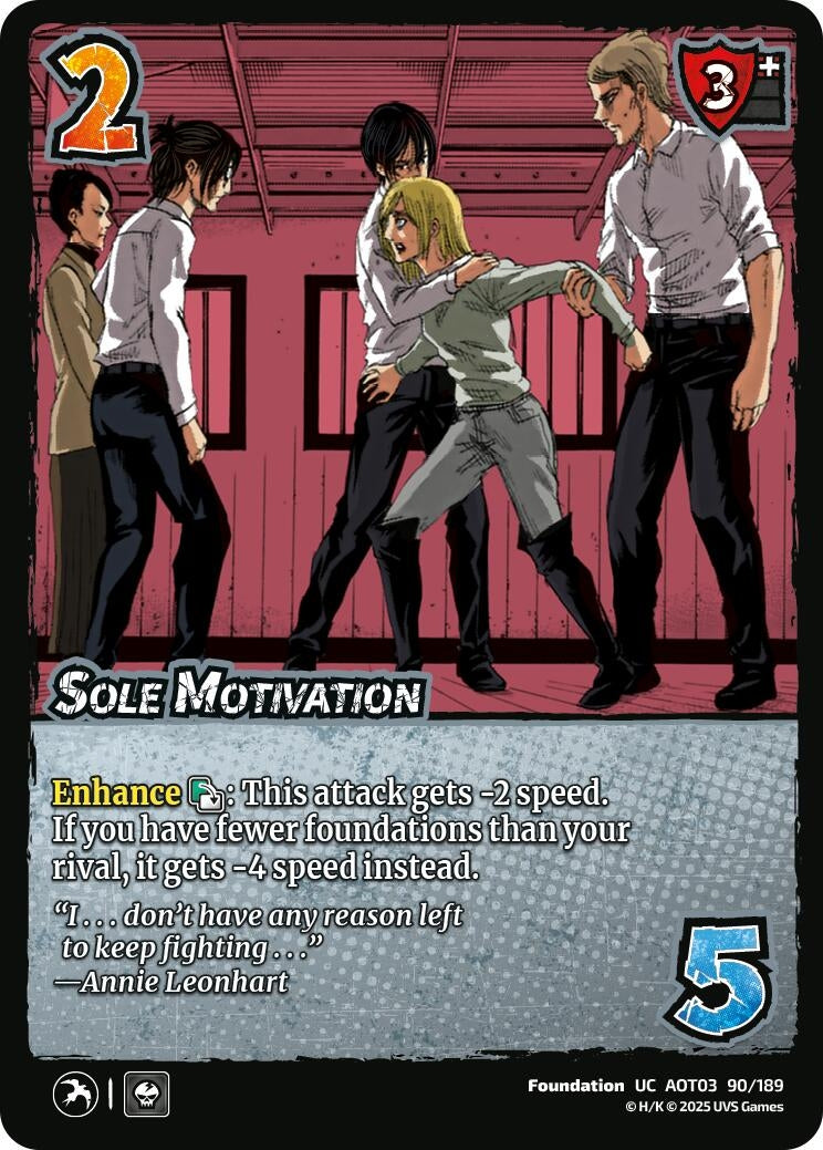 Image for Sole Motivation (90/189) (AOT03) - UniVersus