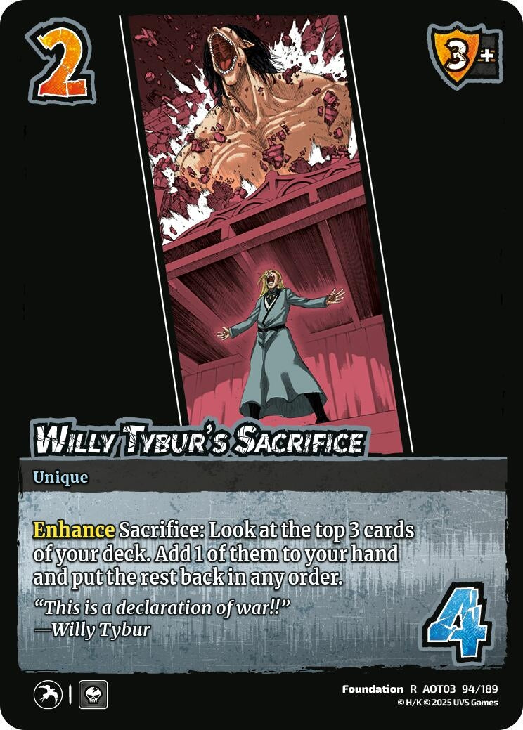 Image for Willy Tybur's Sacrifice (94/189) (AOT03) - UniVersus