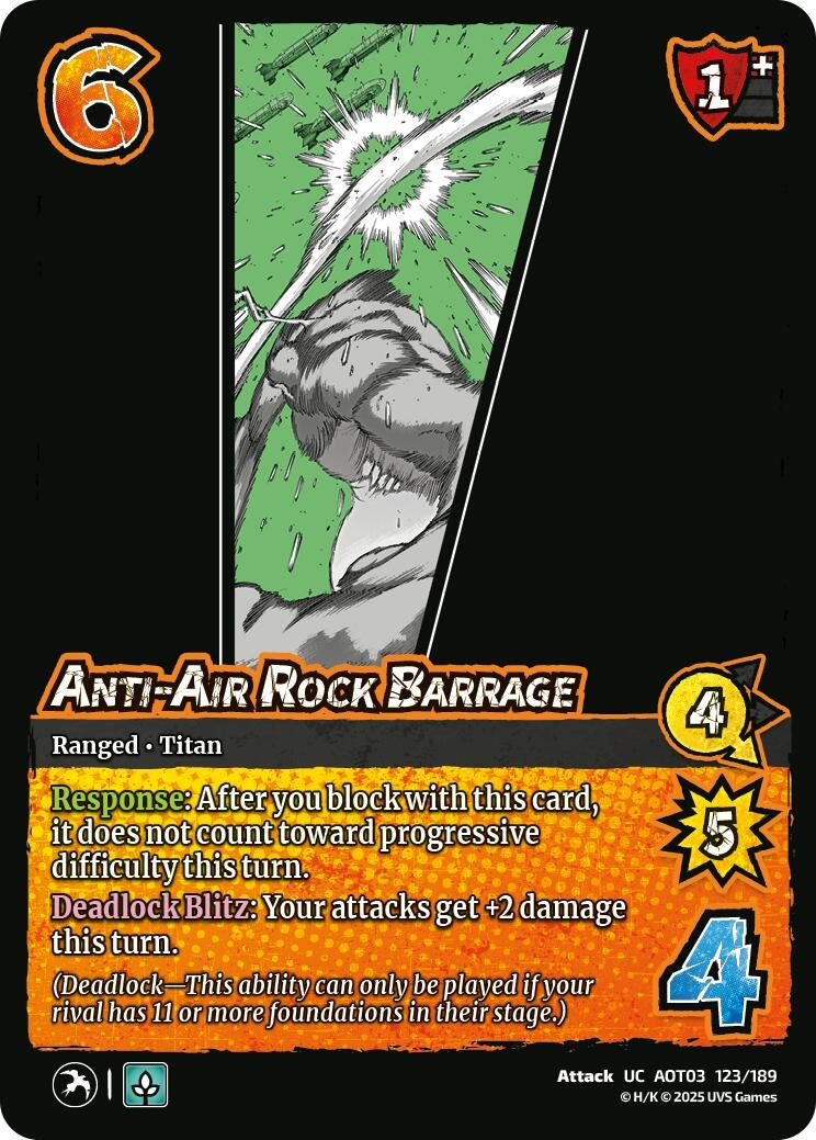 Image for Anti-Air Rock Barrage (123/189) (AOT03) - UniVersus
