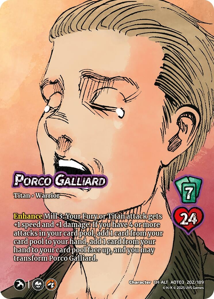 Image for Porco Galliard // Jaw Titan, Crushing Biter (Alternate Art) (202/189) (AOT03) - UniVersus