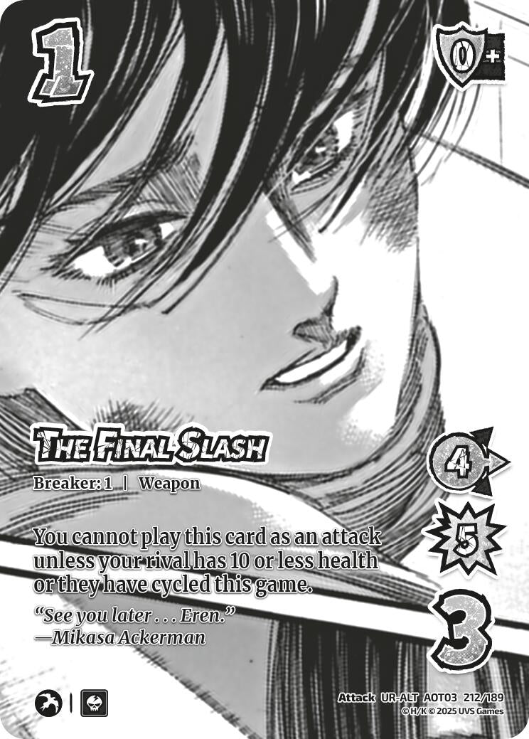 Image for The Final Slash (Alternate Art) (212/189) (AOT03) - UniVersus