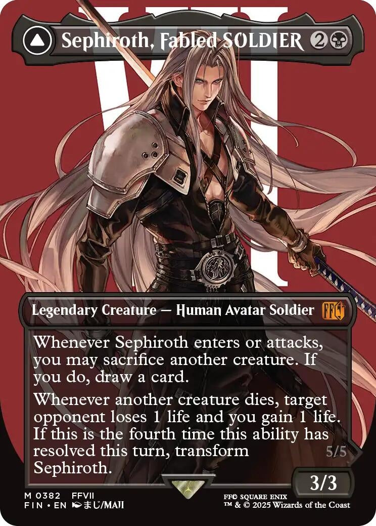 Image for Sephiroth, Fabled SOLDIER (Borderless) (0382) (382) (FIN) - Magic: The Gathering