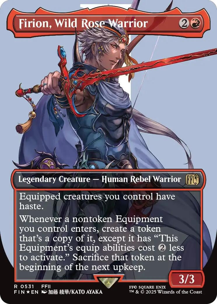 Image for Firion, Wild Rose Warrior (Borderless) (Surge Foil) (531) (FIN) - Magic: The Gathering