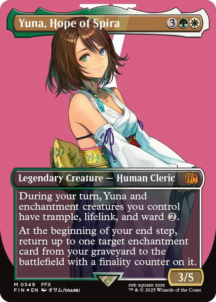 Image for Yuna, Hope of Spira (Borderless) (Surge Foil) (549) (FINAL FANTASY) - Magic: The Gathering