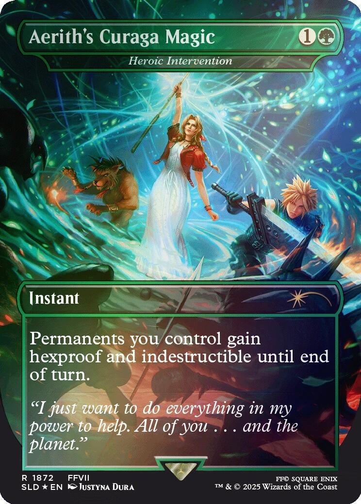 Aerith's Curaga Magic - Heroic Intervention (Rainbow Foil) (1872) (Secret Lair Drop Series)