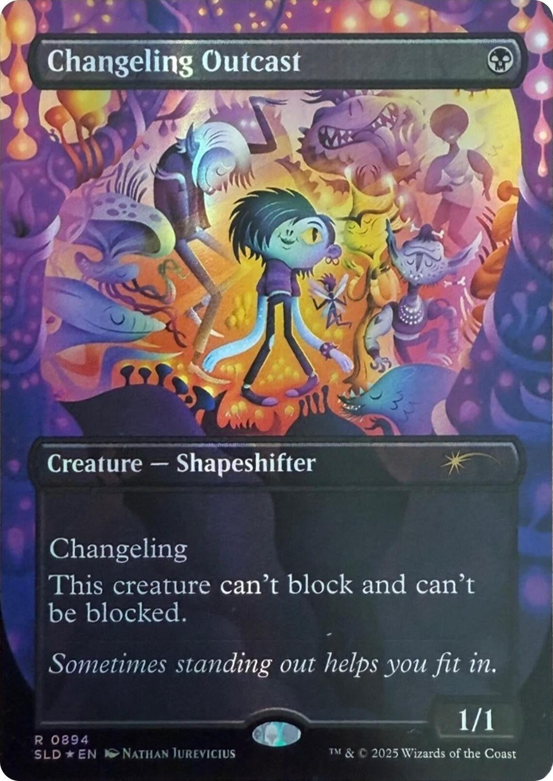 Image for Changeling Outcast (Rainbow Foil) (894) - Magic: The Gathering