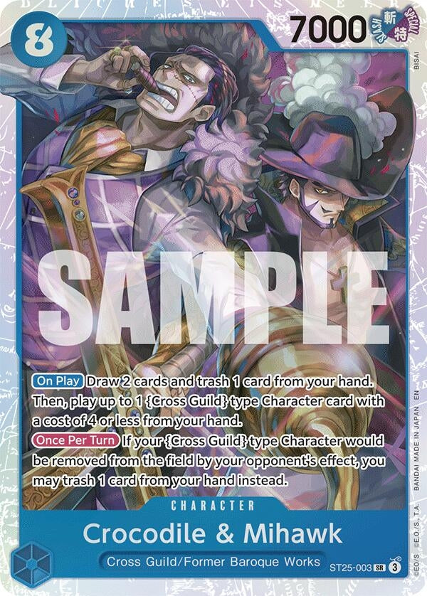 Image for Crocodile & Mihawk (ST25-003) (Starter Deck 25: BLUE Buggy) - One Piece Card Game