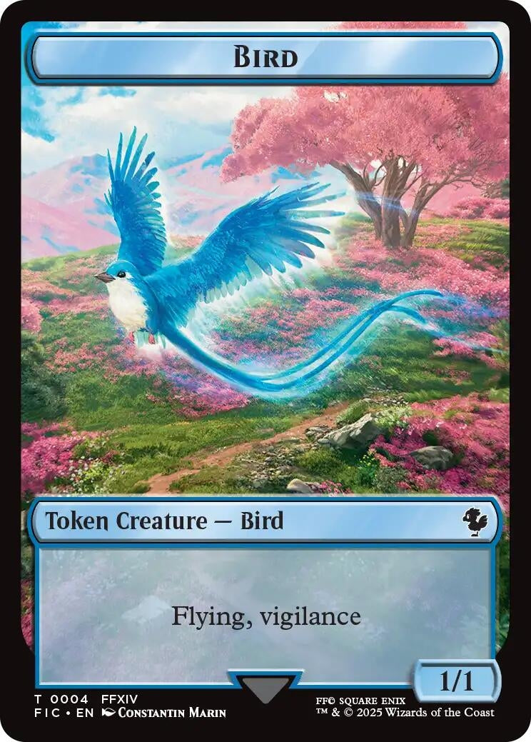 Image for Bird // Hero (0028) Double-Sided Token (Surge Foil) (4 // 28) - Magic: The Gathering