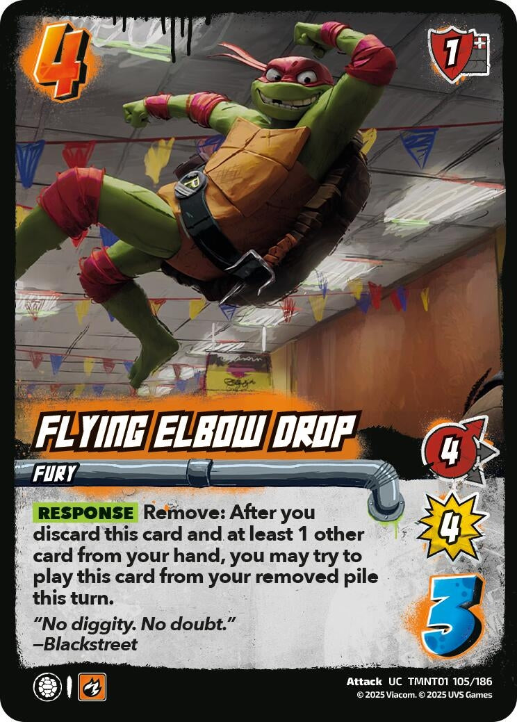 Image for Flying Elbow Drop (TMNT01 105/186) (Teenage Mutant Ninja Turtles) - UniVersus