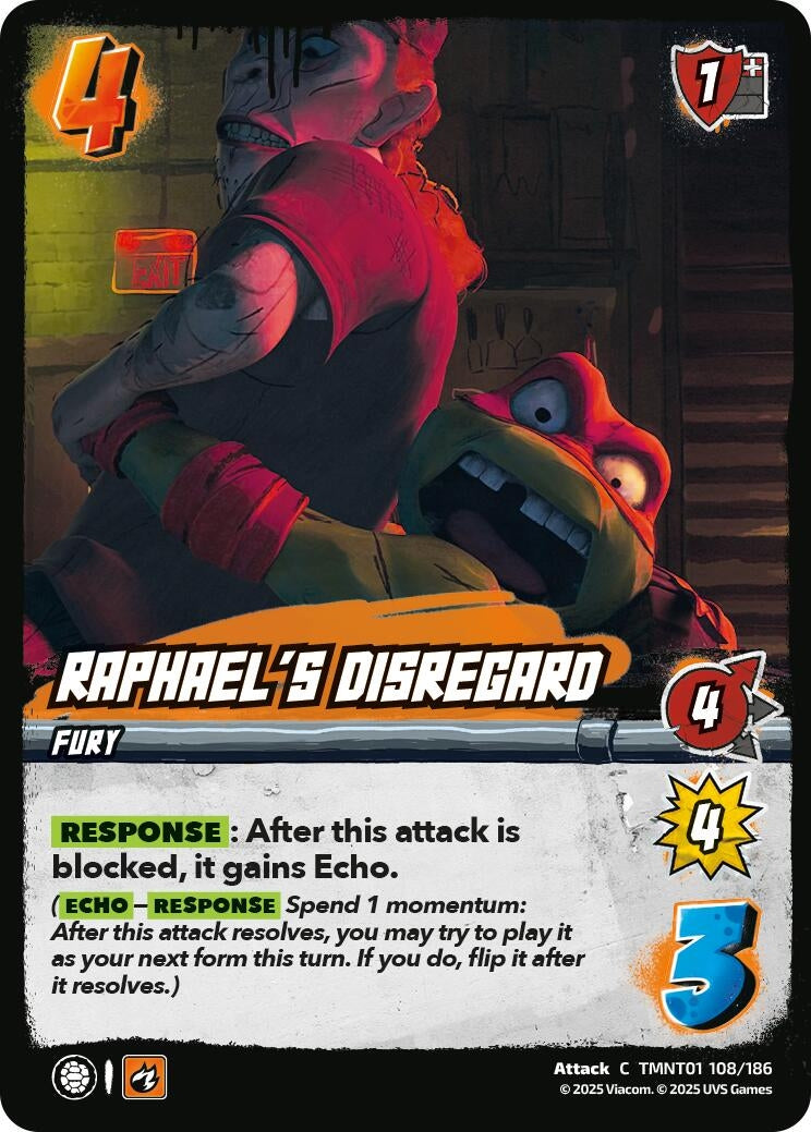 Image for Raphael's Disregard (TMNT01 108/186) (Teenage Mutant Ninja Turtles) - UniVersus