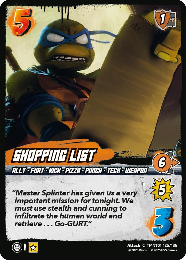 Image for Shopping List (TMNT01 126/186) (Teenage Mutant Ninja Turtles) - UniVersus