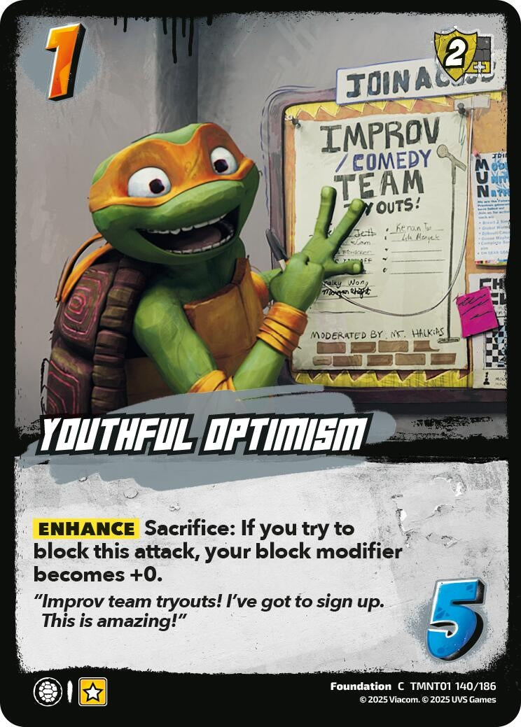 Image for Youthful Optimism (TMNT01 140/186) (Teenage Mutant Ninja Turtles) - UniVersus