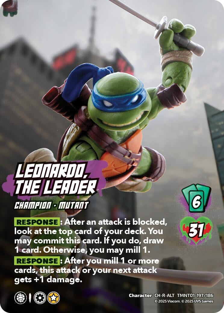 Image for Leonardo, the Leader (Alternate Art) (197) (TMNT01 197/186) (Teenage Mutant Ninja Turtles) - UniVersus