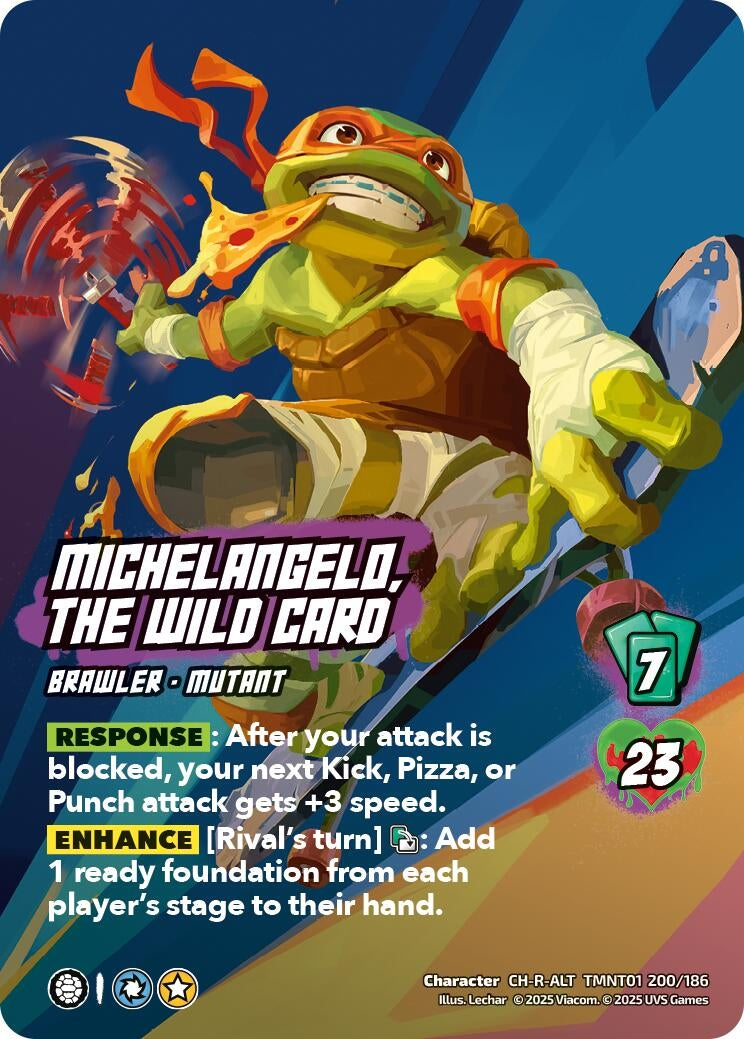 Image for Michelangelo, the Wild Card (Alternate Art) (200) (TMNT01 200/186) (Teenage Mutant Ninja Turtles) - UniVersus