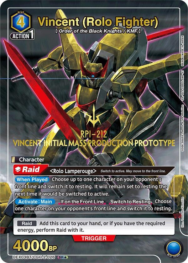Vincent (Rolo Fighter) (SR*) (UEX03BT/CGH-2-026) (UEX03BT: CODE GEASS: Lelouch of the Rebellion Vol.2)
