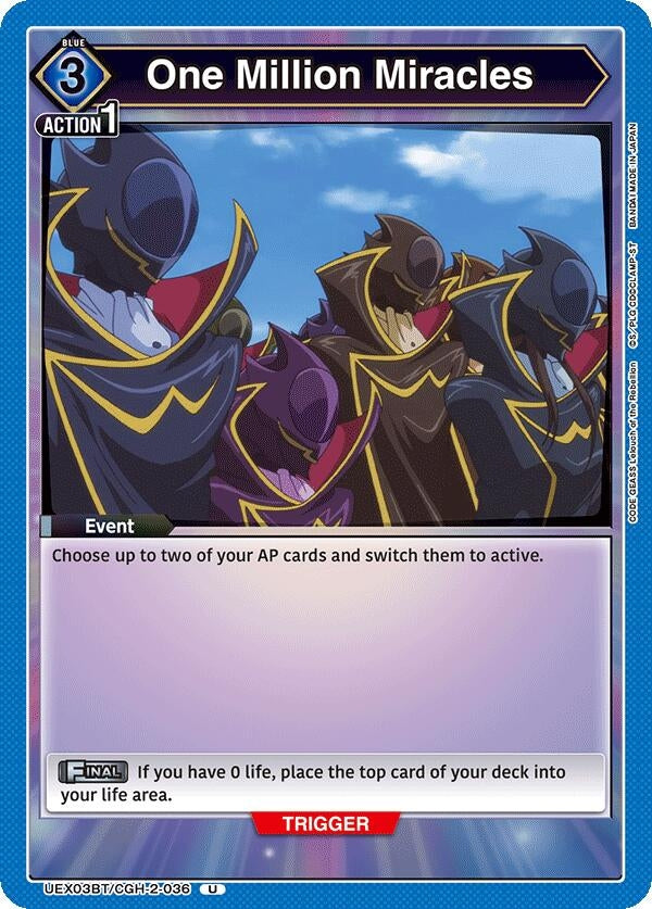 Image for One Million Miracles (UEX03BT/CGH-2-036) (UEX03BT: CODE GEASS: Lelouch of the Rebellion Vol.2) - Union Arena