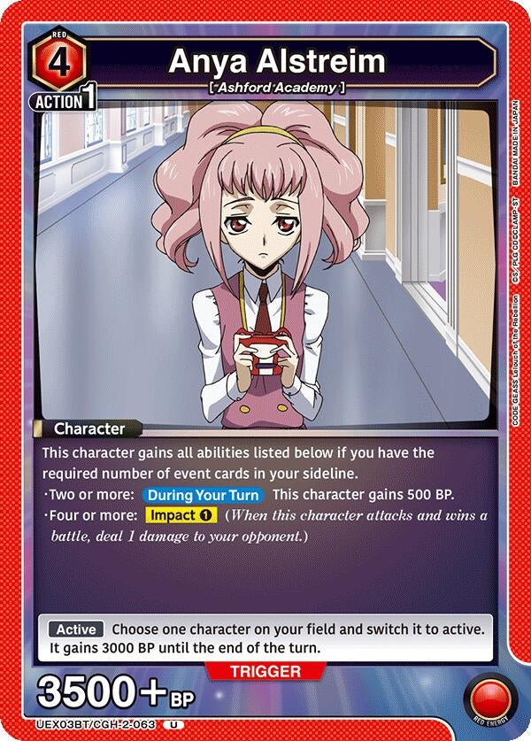 Image for Anya Alstreim (063) (UEX03BT/CGH-2-063) (UEX03BT: CODE GEASS: Lelouch of the Rebellion Vol.2) - Union Arena