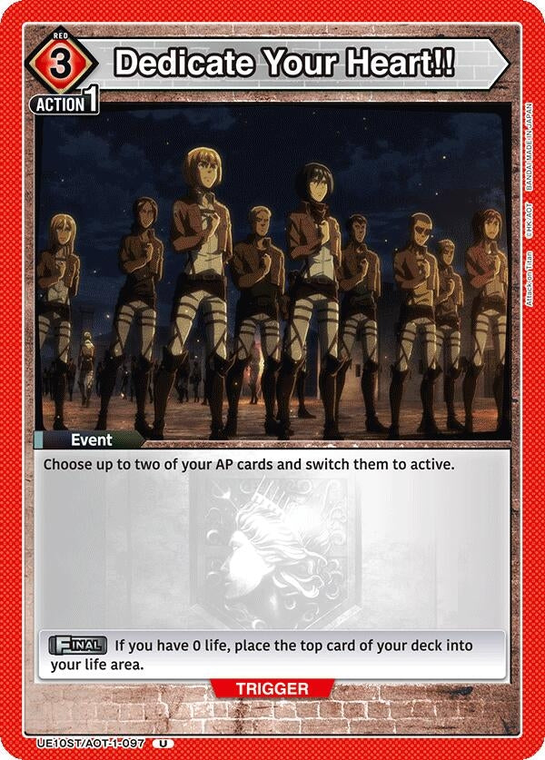 Image for Dedicate Your Heart!! (UE10ST/AOT-1-097) (UE10ST: Attack on Titan Starter Deck) - Union Arena