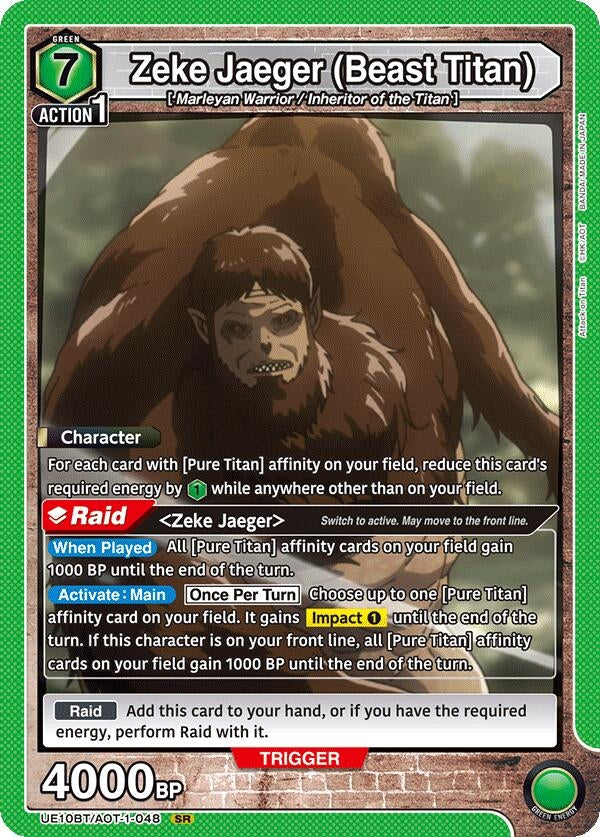 Image for Zeke Jaeger (Beast Titan) (UE10BT/AOT-1-048) (UE10BT: Attack on Titan) - Union Arena