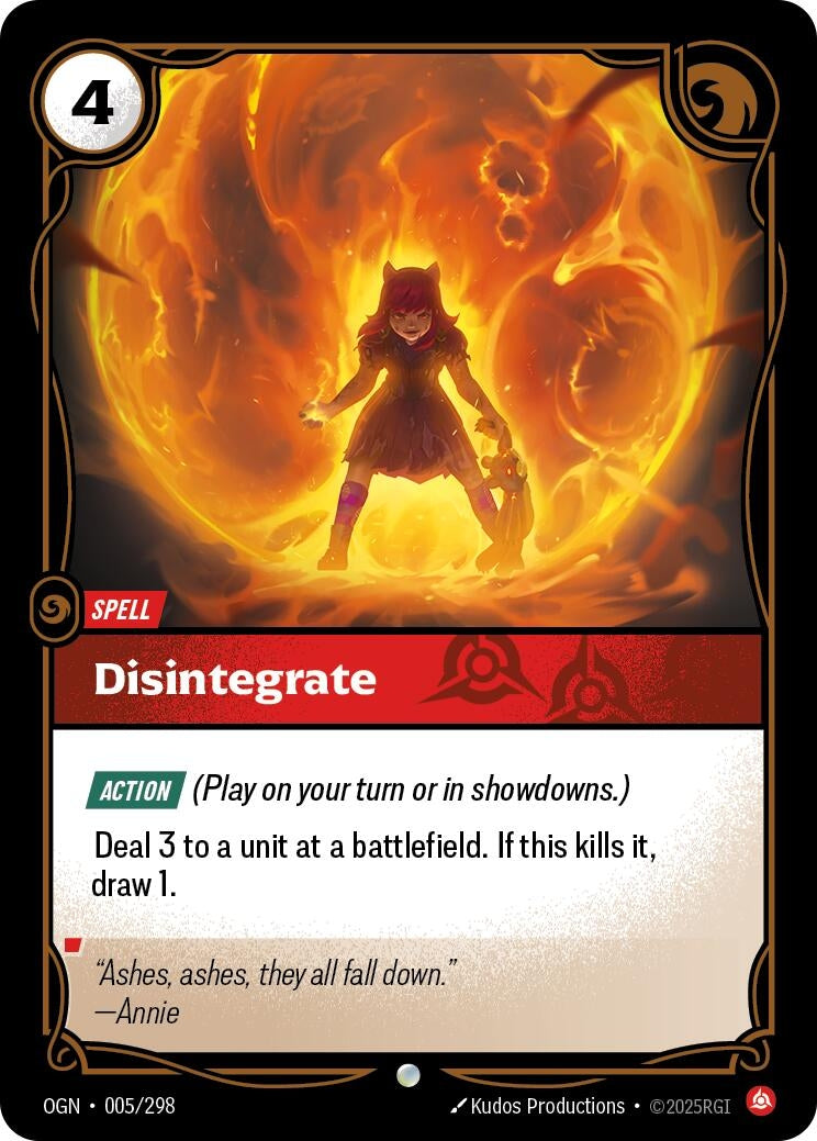 Image for Disintegrate (005/298) (Origins) - Riftbound: League of Legends Trading Card Game