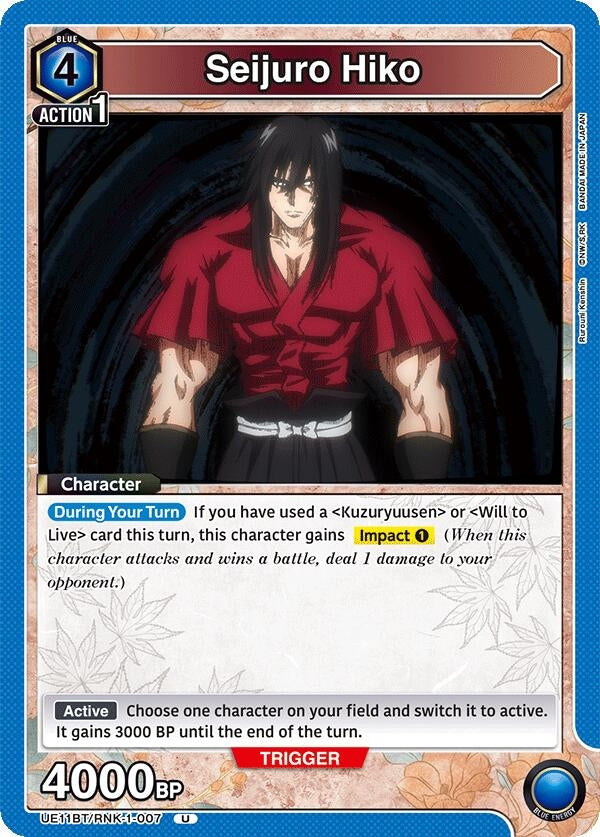 Image for Seijuro Hiko (007) (UE11BT/RNK-1-007) (UE11BT: Rurouni Kenshin) - Union Arena