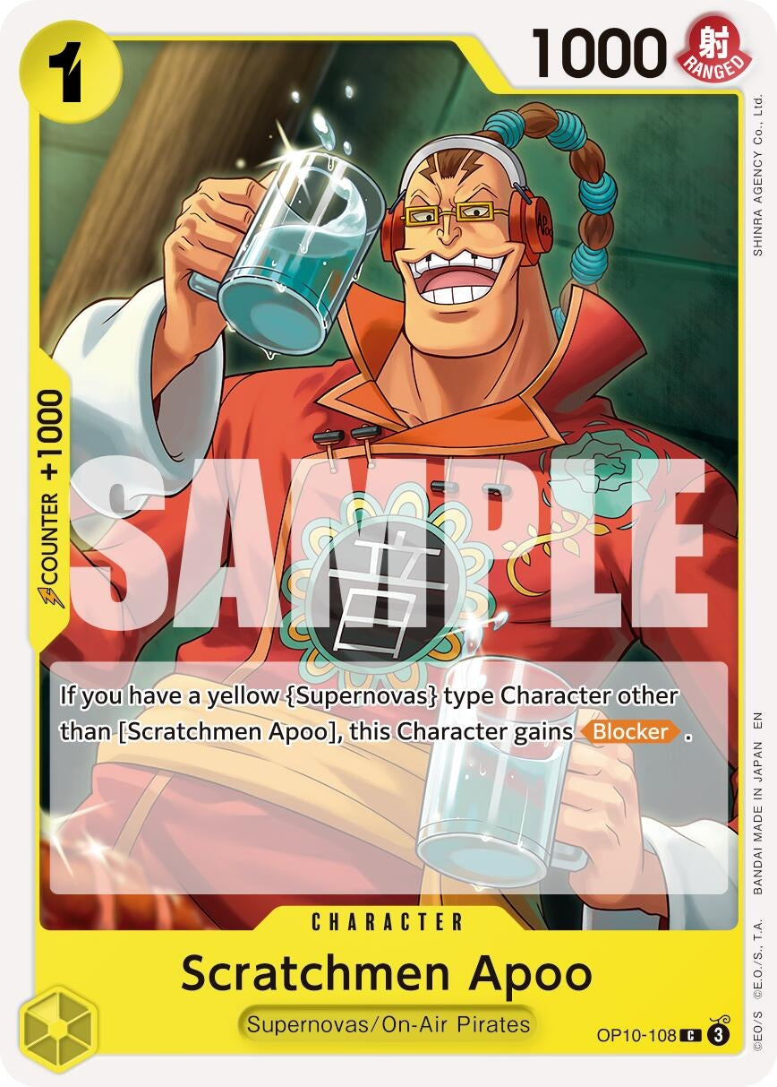 Image for Scratchmen Apoo - OP10-108 (Reprint) (OP10-108) (Premium Booster -The Best- Vol. 2) - One Piece Card Game