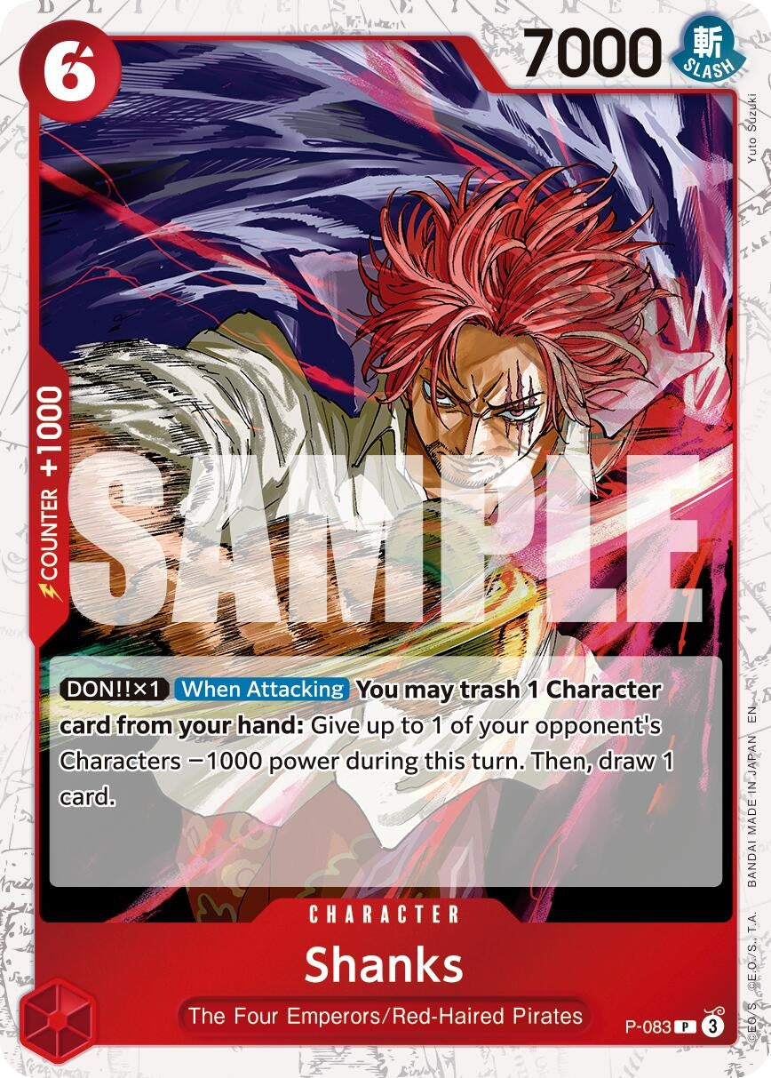 Image for Shanks - P-083 (Pirate Foil) (P-083) (Premium Booster -The Best- Vol. 2) - One Piece Card Game