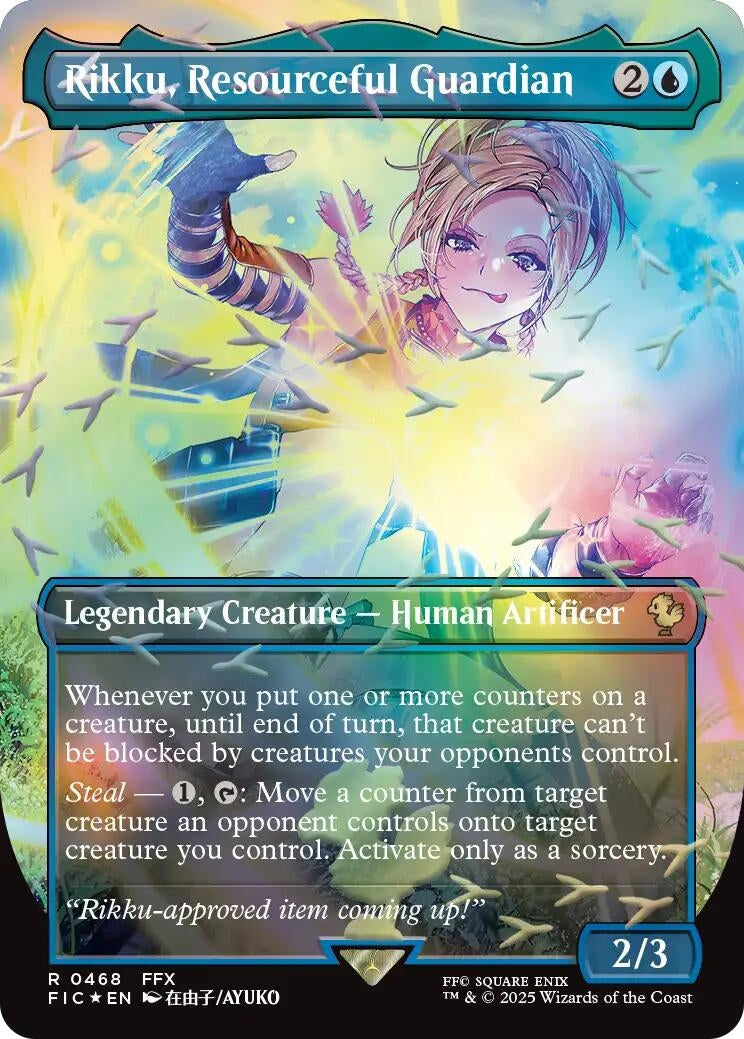 Image for Rikku, Resourceful Guardian (Borderless) (Chocobo Track Foil) (468) - Magic: The Gathering