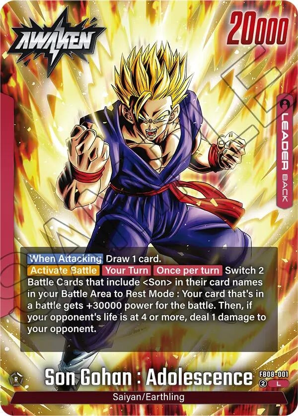 Image for Son Gohan : Adolescence - FB08-001 (FB08-001) (Saiyan's Pride) - Dragon Ball Super: Fusion World