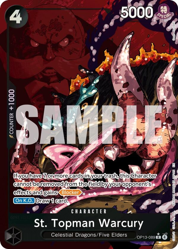 Image for St. Topman Warcury (Alternate Art) (OP13-089) (Carrying On His Will) - One Piece Card Game
