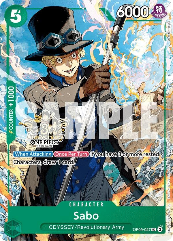 Image for Sabo - OP09-027 (3rd Anniversary Tournament 3 Brothers Pack (OP09-027) - One Piece Card Game