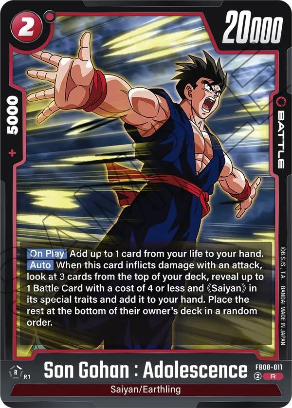 Image for Son Gohan : Adolescence - FB08-011 (FB08-011) (Saiyan's Pride) - Dragon Ball Super: Fusion World