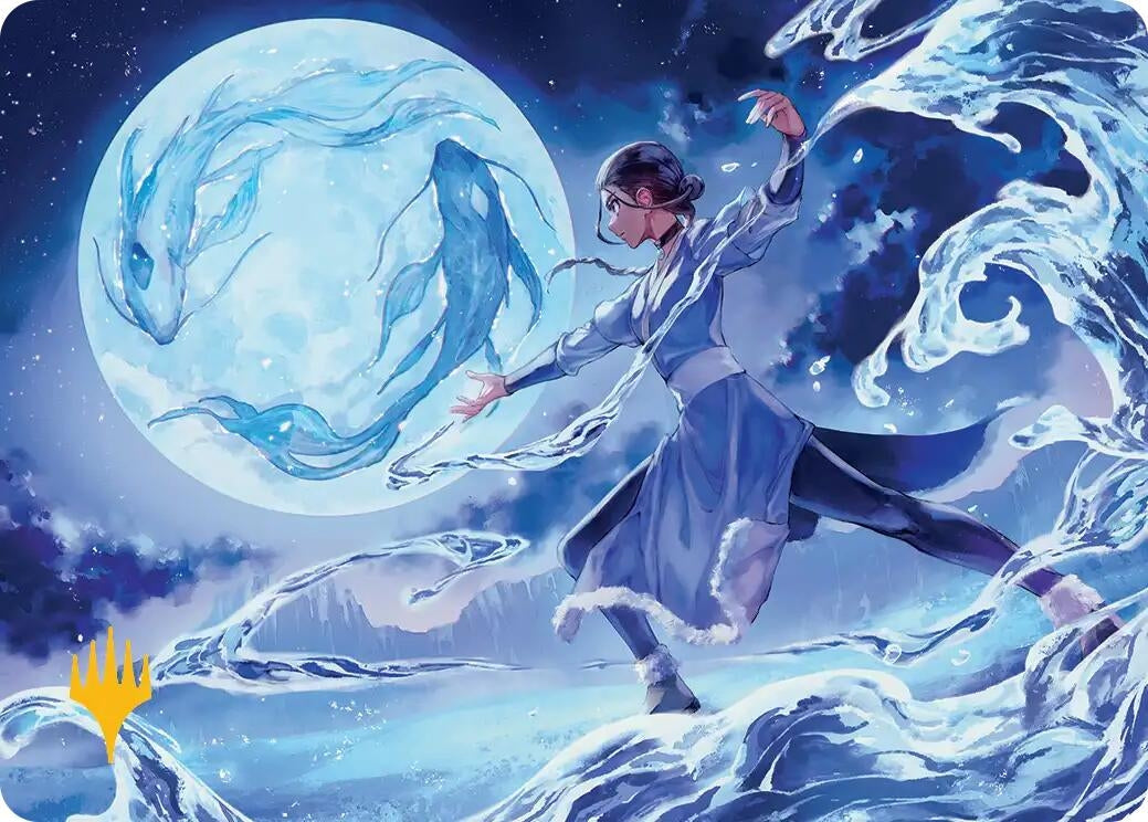 Image for Waterbender Ascension Art Card (Gold-Stamped Planeswalker Symbol) (6) (Avatar: The Last Airbender) - Magic: The Gathering