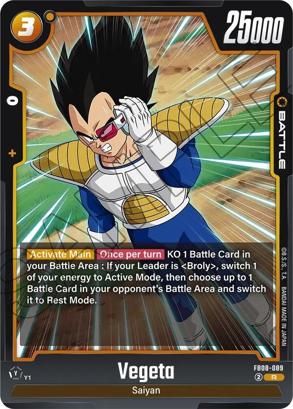 Image for Vegeta - FB08-089 (FB08-089) (Saiyan's Pride) - Dragon Ball Super: Fusion World