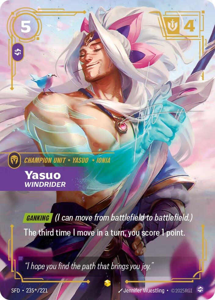 Image for Yasuo - Windrider (Signature) (235*/221) - Riftbound: League of Legends Trading Card Game