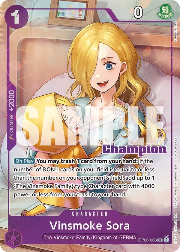 Image for Vinsmoke Sora (CS 25-26 Winner Card Set 2) (OP06-063) (One Piece Promotion Cards) - One Piece Card Game