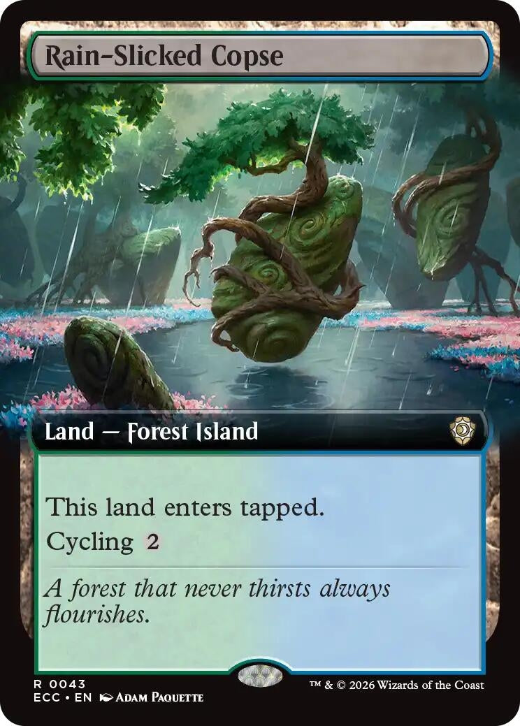 Image for Rain-Slicked Copse (Extended Art) (43) - Magic: The Gathering