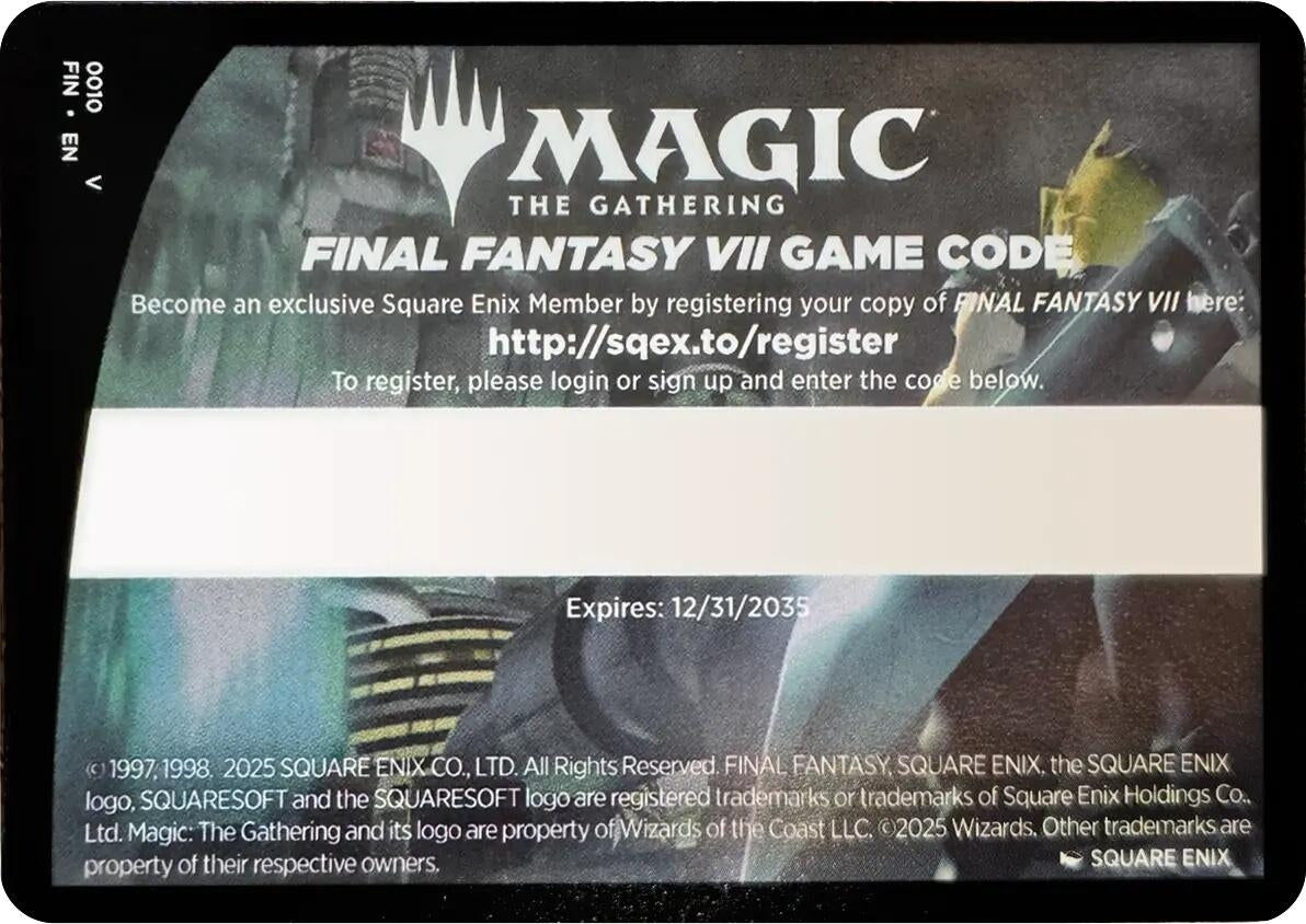 Image for FINAL FANTASY - FINAL FANTASY VII Game Code Card (10) - Magic: The Gathering