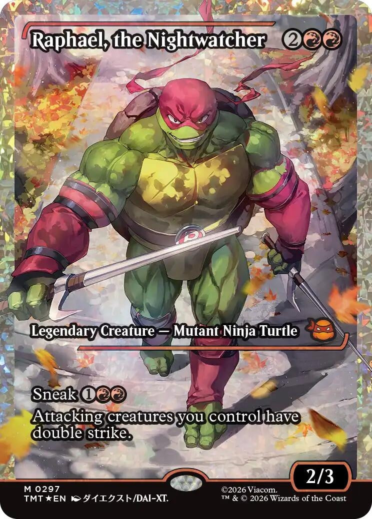 Image for Raphael, the Nightwatcher (Showcase) (Fracture Foil) (297) (Teenage Mutant Ninja Turtles) - Magic: The Gathering