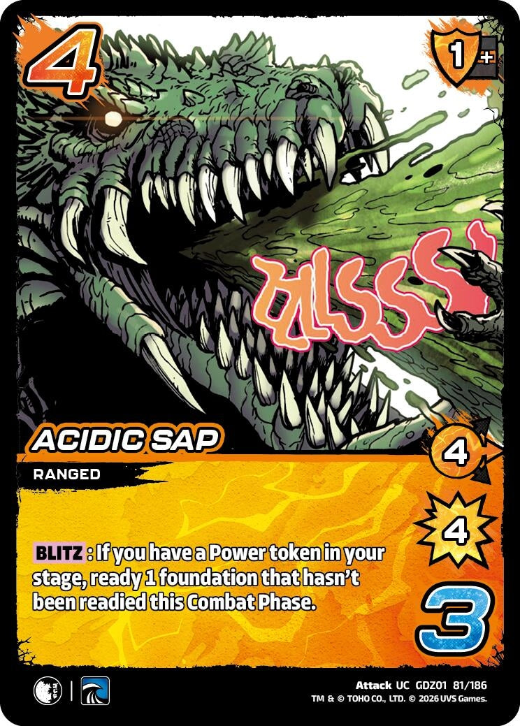 Image for Acidic Sap (GDZ01 81/186) (Godzilla: Reign of Kaiju) - UniVersus