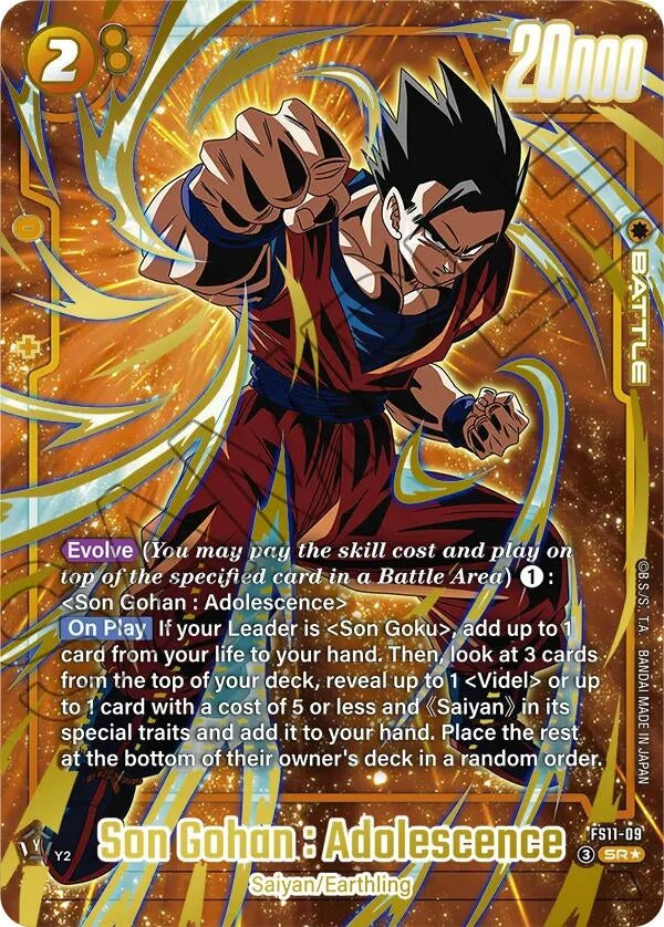 Image for Son Gohan : Adolescence - FS11-09 (Gold) (FS11-09) (Starter Deck EX: The Phase of Evolution) - Dragon Ball Super: Fusion World