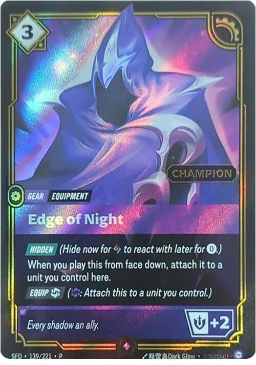 Image for Edge of Night (Champion) (139/221) (Riftbound Organized Play Promotional Cards) (OPP) - Riftbound: League of Legends Trading Card Game