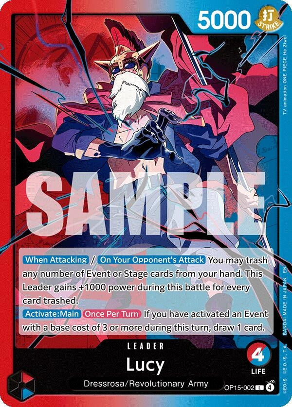 Image for Lucy (OP15-002) (Adventure on Kami's Island) - One Piece Card Game