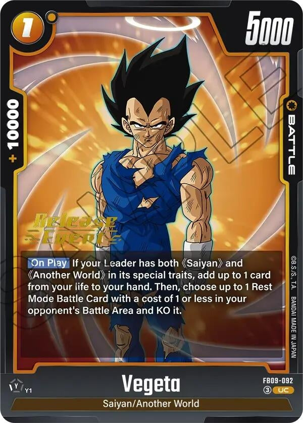 Image for Vegeta - FB09-092 (FB09-092) (Dual Evolution Release Event Cards) (FB09_PR) - Dragon Ball Super: Fusion World